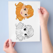 Niedliche Cartoon-Mädchenkopfseite Flyer (Hand)