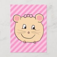 Niedliche Cartoon Maus auf rosa Streifen.