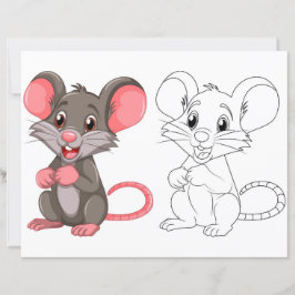 Niedliche Cartoon-Mausfärbungsseite