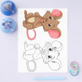 Niedliche Cartoon-Mausfärbungsseite Flyer (Einzeln)