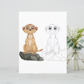 Niedliche Cartoon-Merkat-Farbseite (Stehend Vorderseite)