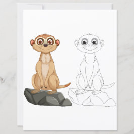 Niedliche Cartoon-Merkat-Farbseite