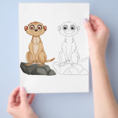 Niedliche Cartoon-Merkat-Farbseite Flyer (Hand)