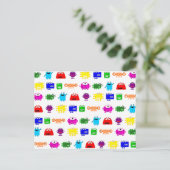 Niedliche Cartoon-Monster Postkarte (Stehend Vorderseite)