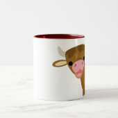 Niedliche Cartoon-Ochsen-Tasse Zweifarbige Tasse (Mittel)