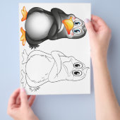 Niedliche Cartoon-Pinguin-Farbseite Flyer (Hand)