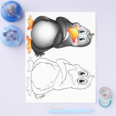 Niedliche Cartoon-Pinguin-Farbseite Flyer (Einzeln)