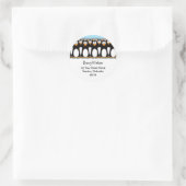 Niedliche Cartoon Pinguine Fun Address Labels Runder Aufkleber (Tasche)