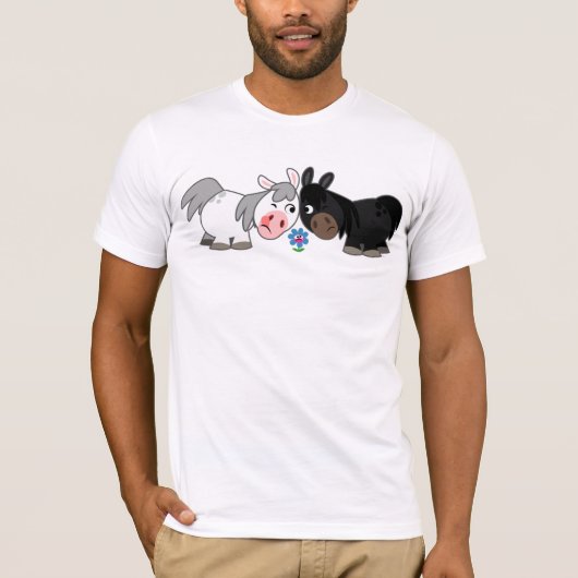 Niedliche Cartoon Ponies Standoff T - Shirt (Vorderseite)