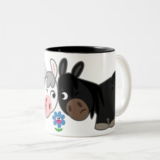 Niedliche Cartoon Ponies Standoff-Tasse Zweifarbige Tasse
