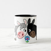 Niedliche Cartoon Ponies Standoff-Tasse Zweifarbige Tasse (Mittel)