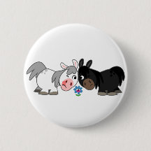 Niedliche Cartoon Ponys Standoff Button Abzeichen