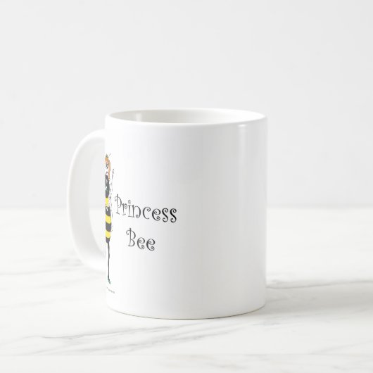 Niedliche Cartoon Prinzessin Bee Kaffeetasse (Vorderseite Links)
