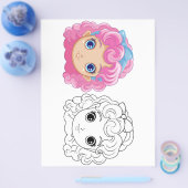 Niedliche Cartoon-Puppenkopffärbung Flyer (Einzeln)