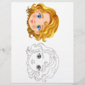 Niedliche Cartoon-Puppenkopffärbung Flyer (Vorne)