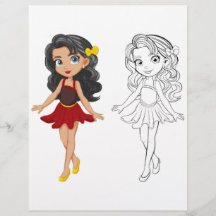 Niedliche Cartoon-Puppensteife Flyer