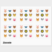 Niedliche Cartoon Quadratischer Aufkleber (Blatt)