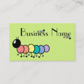 Niedliche Cartoon-Raupen (Gras-Grün-Hintergrund) Visitenkarte (Vorderseite)