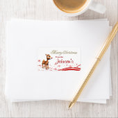 Niedliche Cartoon Rentier Weihnachtsgeschenktags Adressaufkleber (Insitu)