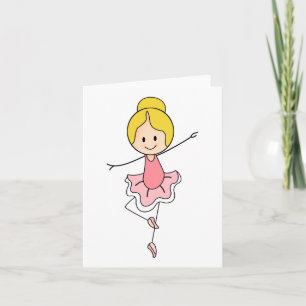 Niedliche Cartoon-Rosa-Ballerina Allgemein Mehrzwe Karte