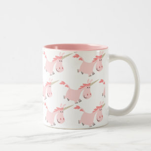 Niedliche Cartoon-Rosaunicorns-Tasse Zweifarbige Tasse