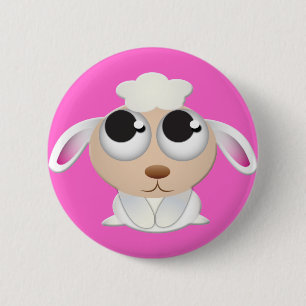 Niedliche Cartoon-Schafe Button