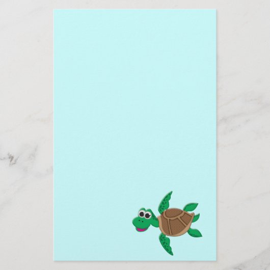 Niedliche Cartoon-Schildkröte Briefpapier (Vorderseite)
