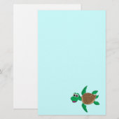 Niedliche Cartoon-Schildkröte Briefpapier (Vorne/Hinten)