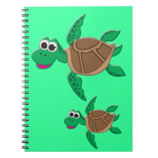 Niedliche Cartoon-Schildkröte Notizblock (Vorderseite)