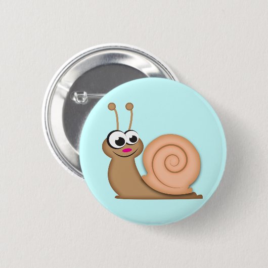 Niedliche Cartoon-Schnecke Button (Vorne & Hinten)