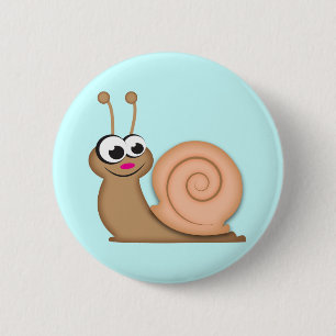Niedliche Cartoon-Schnecke Button
