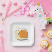 Niedliche Cartoon Schnecke Personalisiert Pappteller (Party)