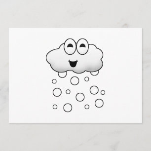 Niedliche Cartoon-Schnee-Wolke Einladung