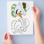 Niedliche Cartoon-Schneemann-Kopffärbeseite Flyer (Hand)