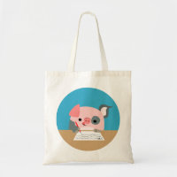 Niedliche Cartoon-Schreibens-Schwein-Tasche