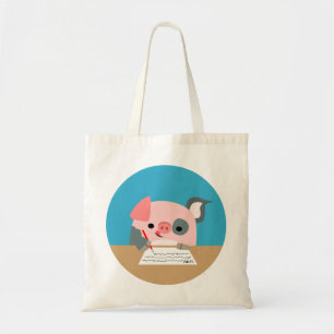 Niedliche Cartoon-Schreibens-Schwein-Tasche Tragetasche