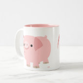 Niedliche Cartoon-Schwein-Tasse Zweifarbige Tasse (Vorderseite Links)