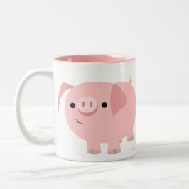 Niedliche Cartoon-Schwein-Tasse Zweifarbige Tasse