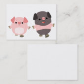 Niedliche Cartoon-Schweine auf einer Karte des (Vorne/Hinten)