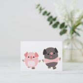 Niedliche Cartoon-Schweine auf einer Karte des (Stehend Vorderseite)