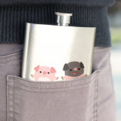 Niedliche Cartoon Schweine auf einer klassischen R Flachmann (Beispiel)