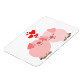 Niedliche Cartoon Schweine im Premium Magnet der L (Linke Seite)