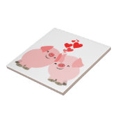 Niedliche Cartoon Schweine in der Liebe Fliese (Seite)