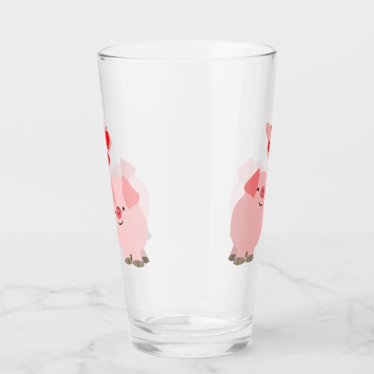 Niedliche Cartoon-Schweine in der Liebe Glas (Rechts)