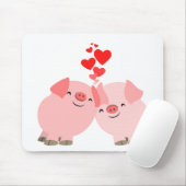 Niedliche Cartoon-Schweine in der Liebe Mousepad (Mit Mouse)