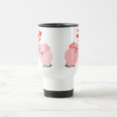 Niedliche Cartoon-Schweine in der Reisebecher (Mittel)