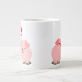 Niedliche Cartoon Schweine in Liebe Jumbo Tasse (Vorderseite)