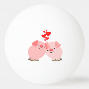 Niedliche Cartoon Schweine in Liebe Ping Pong Ball Tischtennisball
