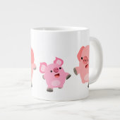 Niedliche Cartoon-Schweine Jumbo-Tasse (Vorderseite Rechts)