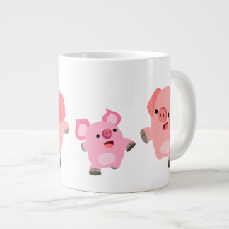 Niedliche Cartoon-Schweine Jumbo-Tasse